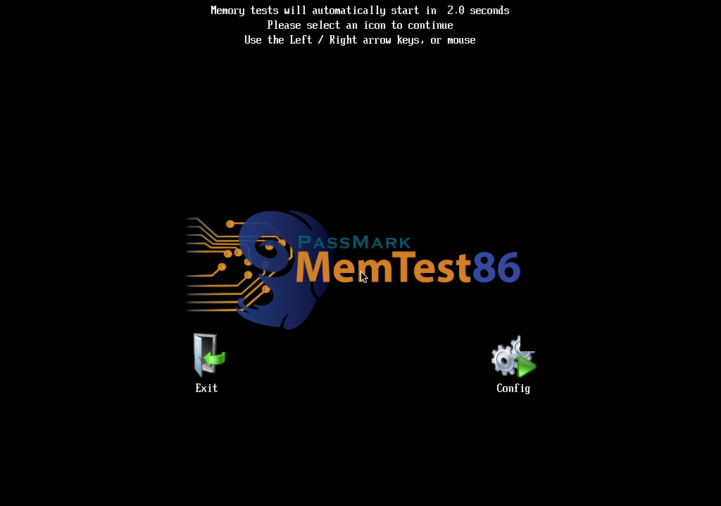 MemTest86 first screen